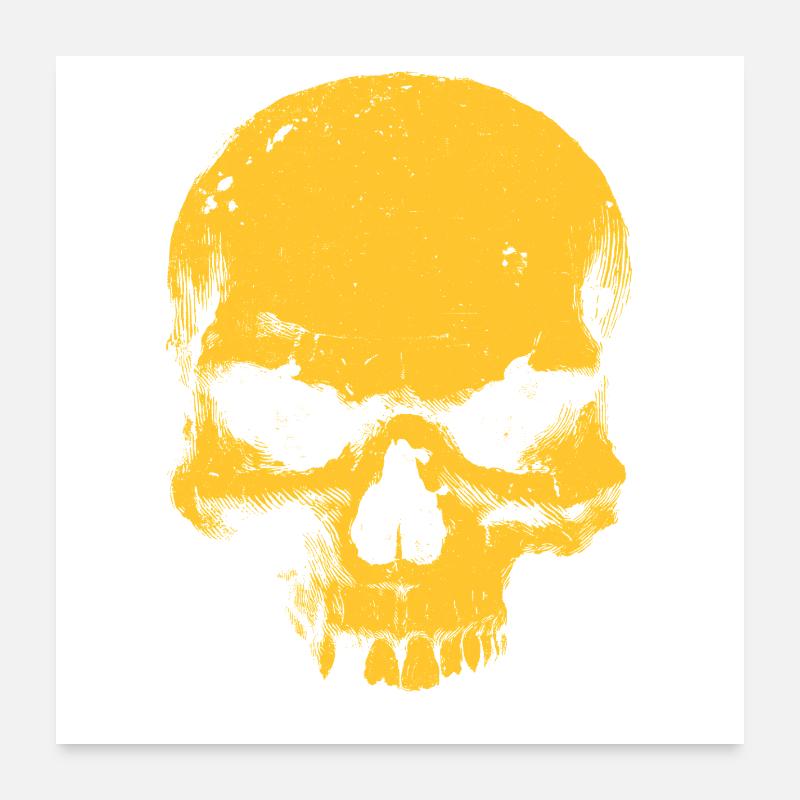 Yellow Skull Contrast Poster 24" x 24" (60x60 cm)