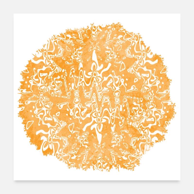 Orange tie-dye circle pattern Poster 24" x 24" (60x60 cm)