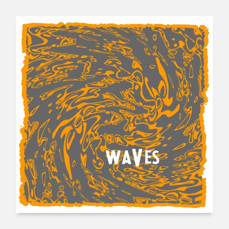 Orange Wave Pattern Art Poster 24" x 24" (60x60 cm)