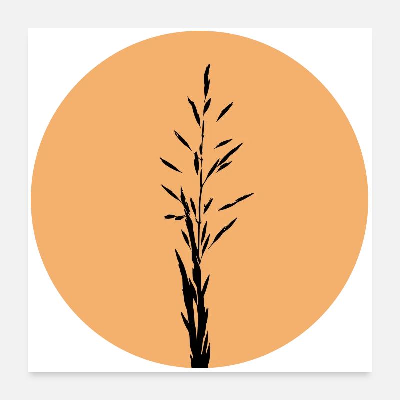 Silhouette im Sunset Circle Poster 60x60 cm