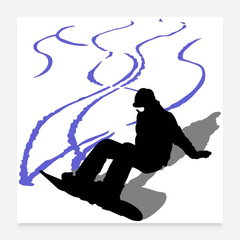Snowboard Poster 60x60 cm