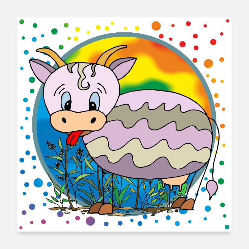 Vache Poster 60 x 60 cm