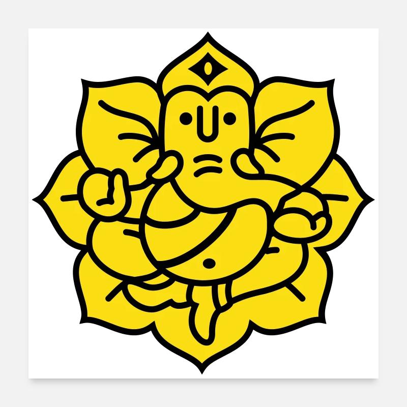 Ganesha Elephant No.02 (Colors changeable) Poster 24" x 24" (60x60 cm)
