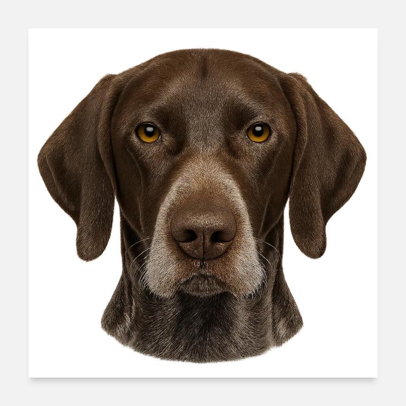 Gros plan sur le visage du chien brun Poster 60 x 60 cm