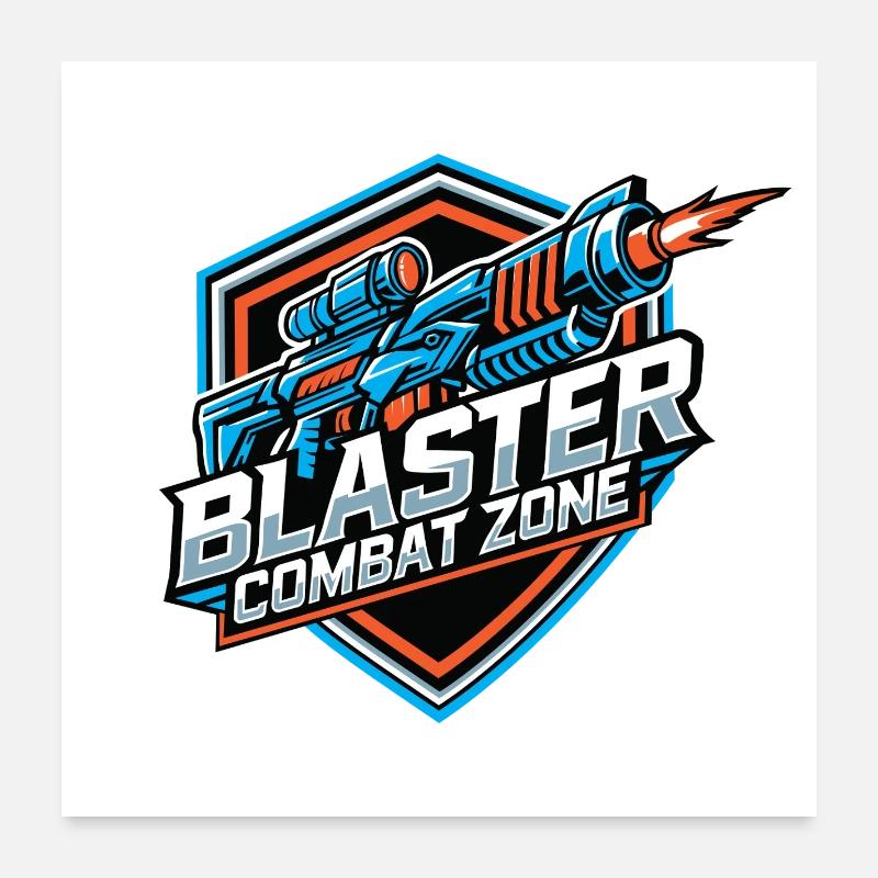 Blaster Combat Zone – Logo-Farbe Poster 60x60 cm