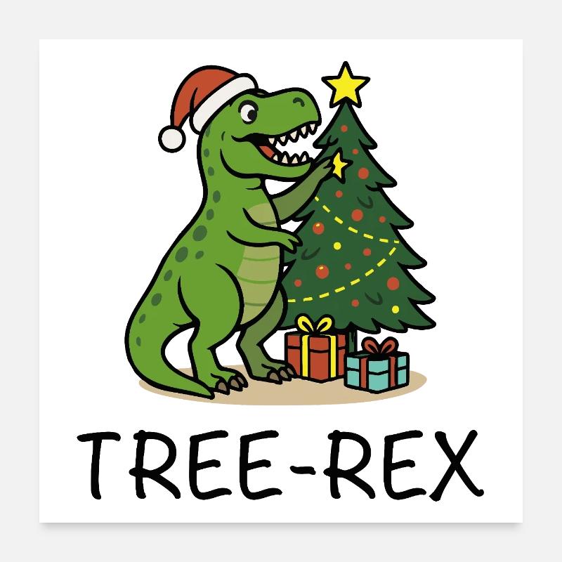 Tree-Rex – Ugly Christmas Style Poster 60x60 cm