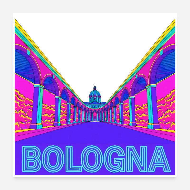 Portiques de Bologne Poster 60 x 60 cm