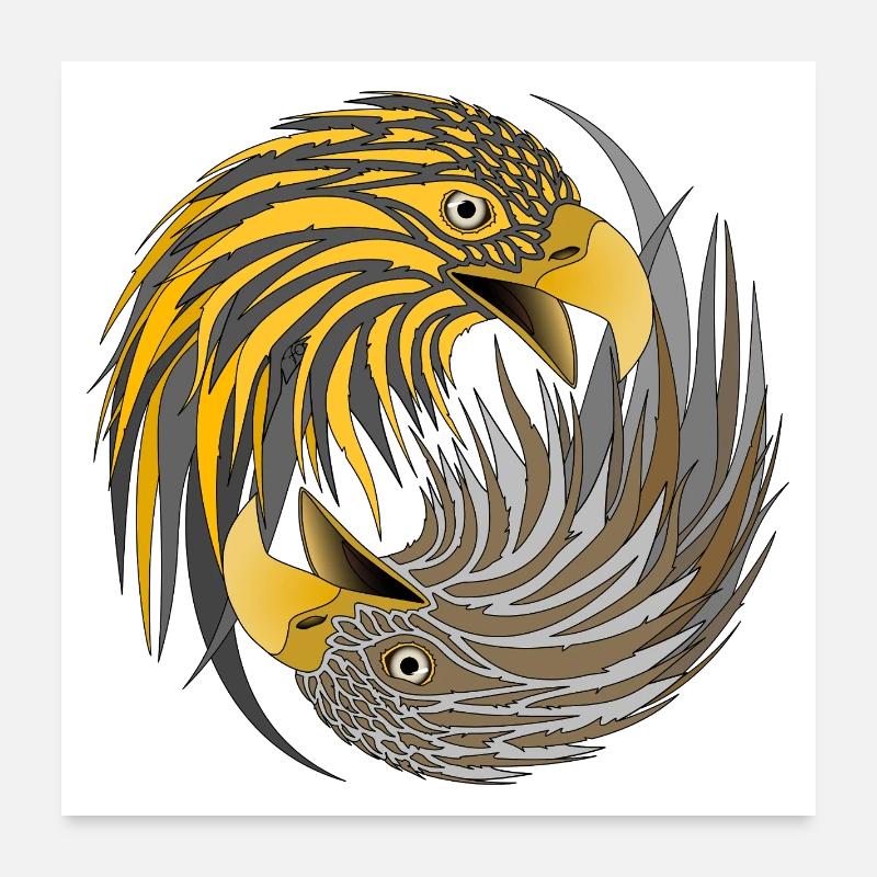 Aalto Asko Art Eagle Yin Yang Poster 24" x 24" (60x60 cm)