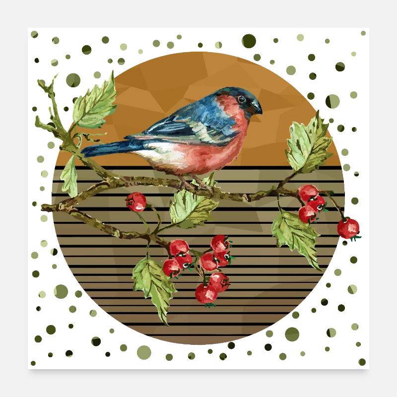 Oiseau coloré Poster 60 x 60 cm