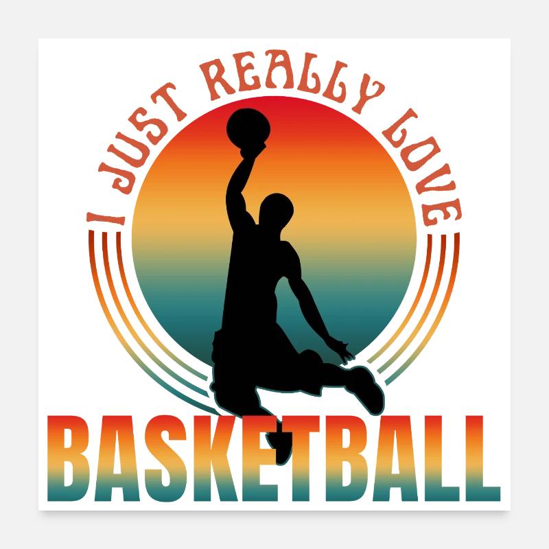 J’ADORE VRAIMENT LE BASKET Poster 60 x 60 cm