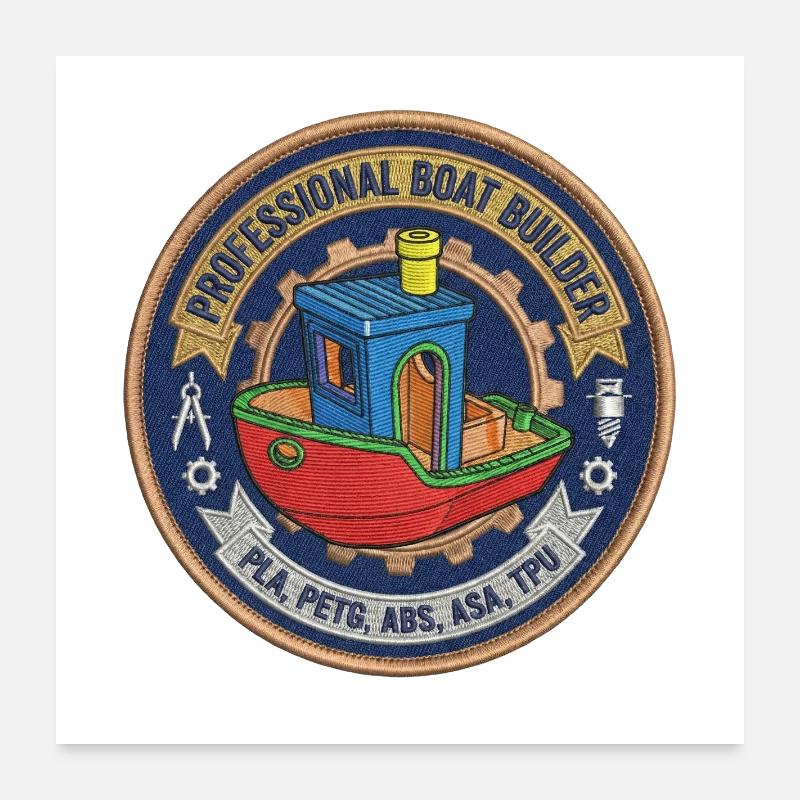 Professional Boatbuilder Benchy Patch Poster 24" x 24" (60x60 cm)