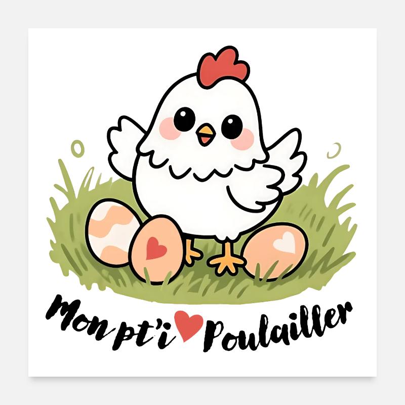 Mon petit poulailler Poster 60 x 60 cm