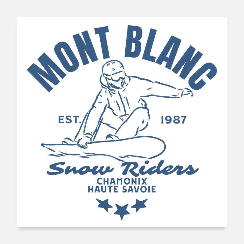 Logo der Mont Blanc Snow Riders Poster 60x60 cm