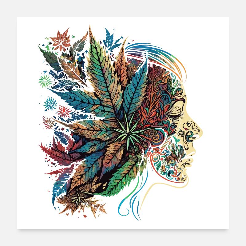 Silhouette psychédélique Blatten Poster 60 x 60 cm