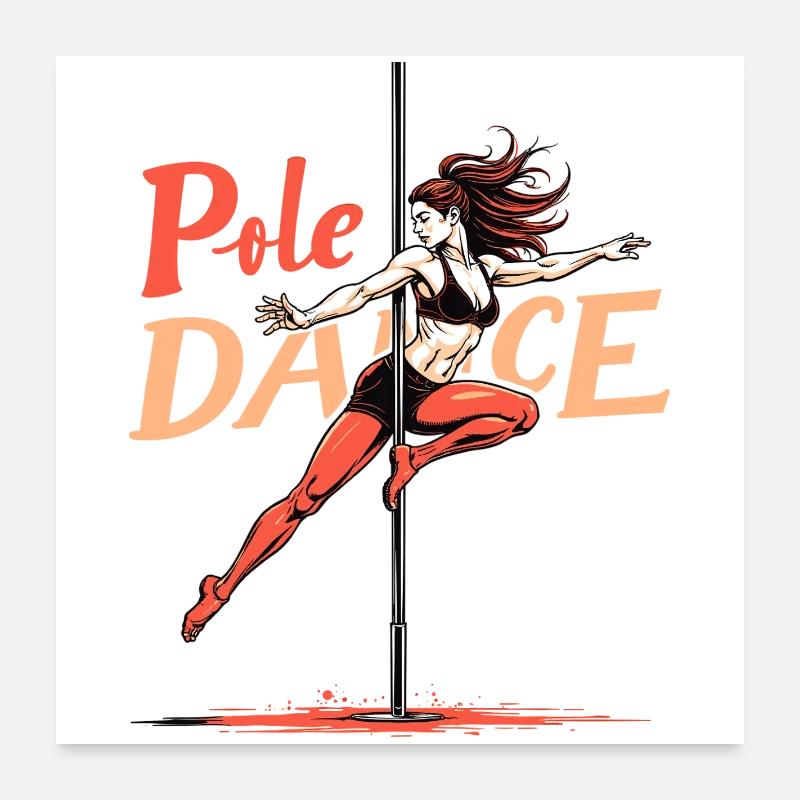 Pole Dance Poledancerin akrobatisch Geschenk Poster 60x60 cm