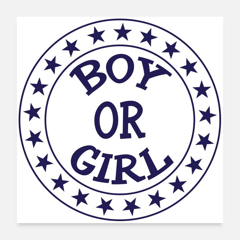 Junge oder Mädchen? Schwangerschaftsgeburt Schwanger Poster 60x60 cm