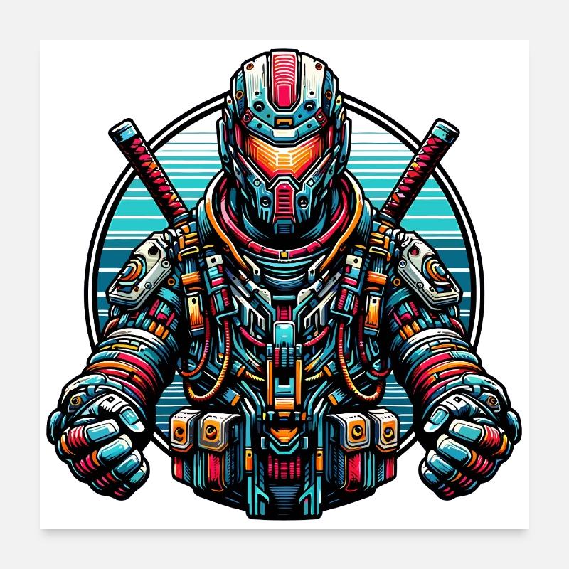 Robot Samouraï Poster 60 x 60 cm