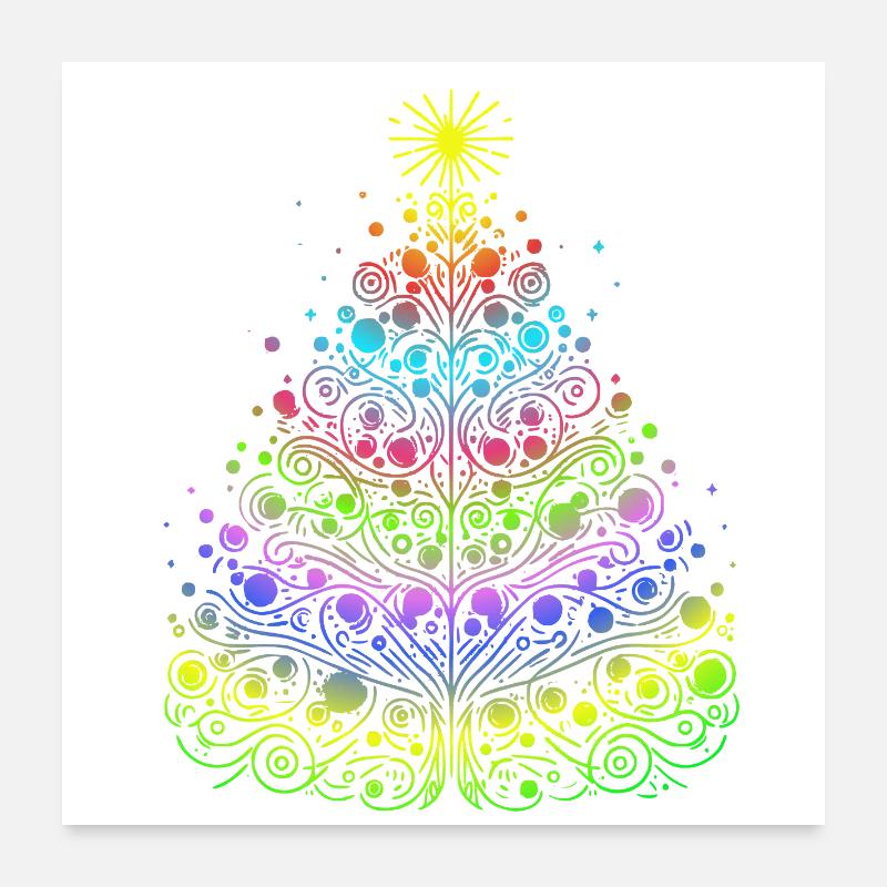 Christmas tree - Poster 24" x 24" (60x60 cm) - white