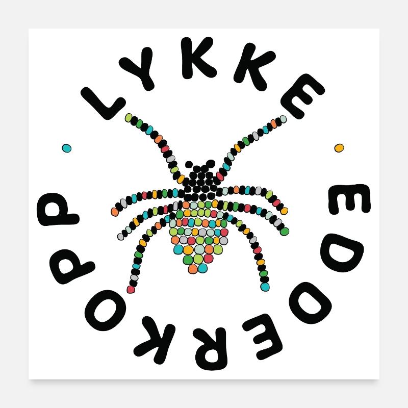 Glücksspinne - Poster 60x60 cm - Weiß