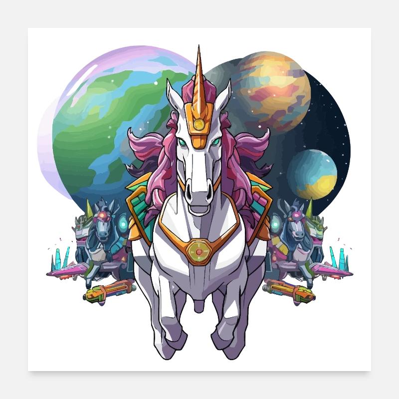 Héros Cheval Mech Galactique Poster 60 x 60 cm