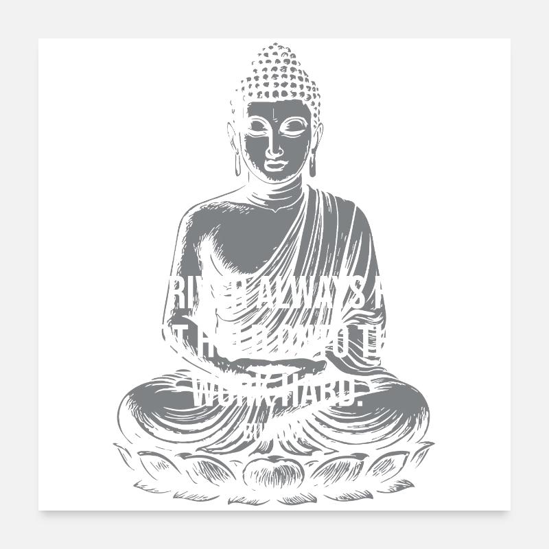 Bouddha du Fleuve du Flux Citation Tee Poster 60 x 60 cm