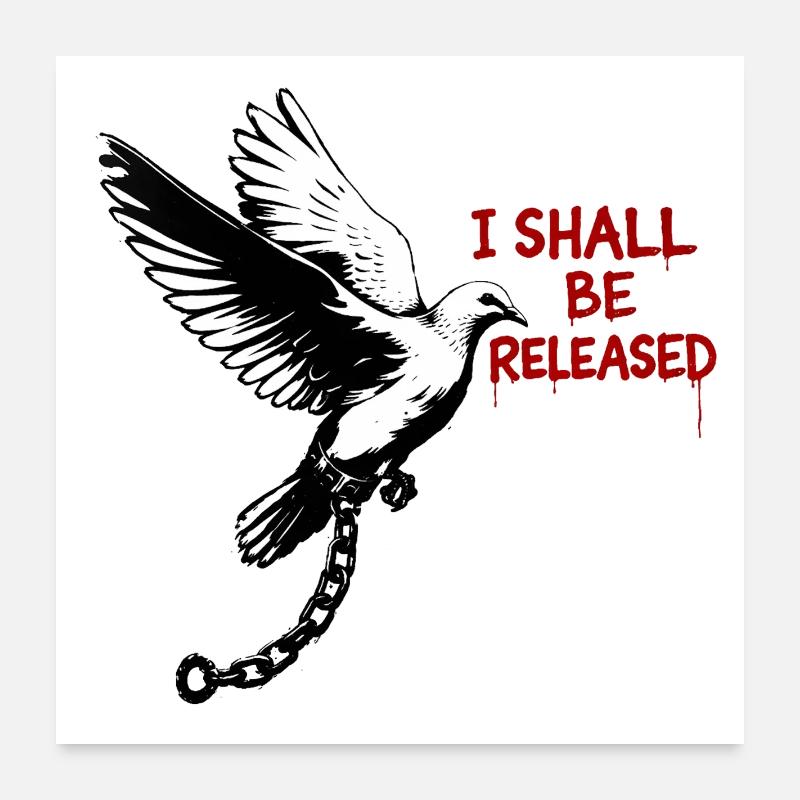 Taube der Befreiung mit Kette Poster 60x60 cm
