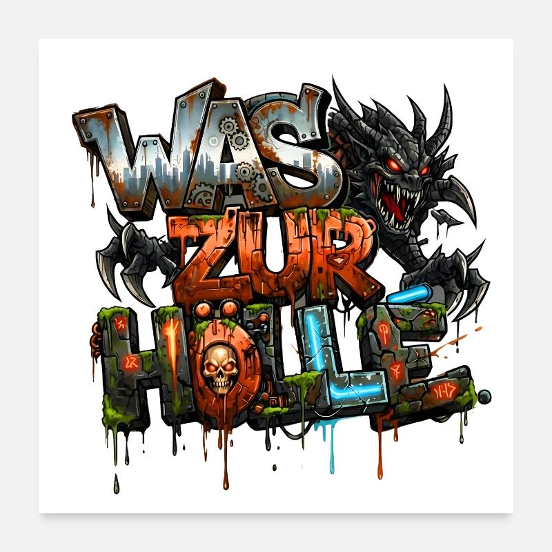 Hell, Devils & Demons Urban Street Art Graffiti Poster 24" x 24" (60x60 cm)