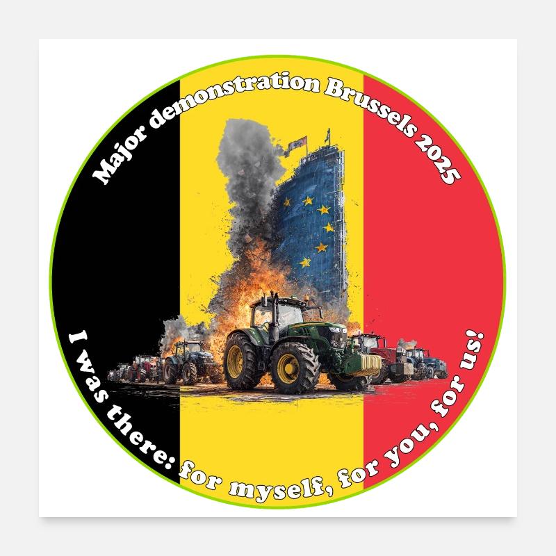 Bauernproteste in Brüssel 2025 Poster 60x60 cm