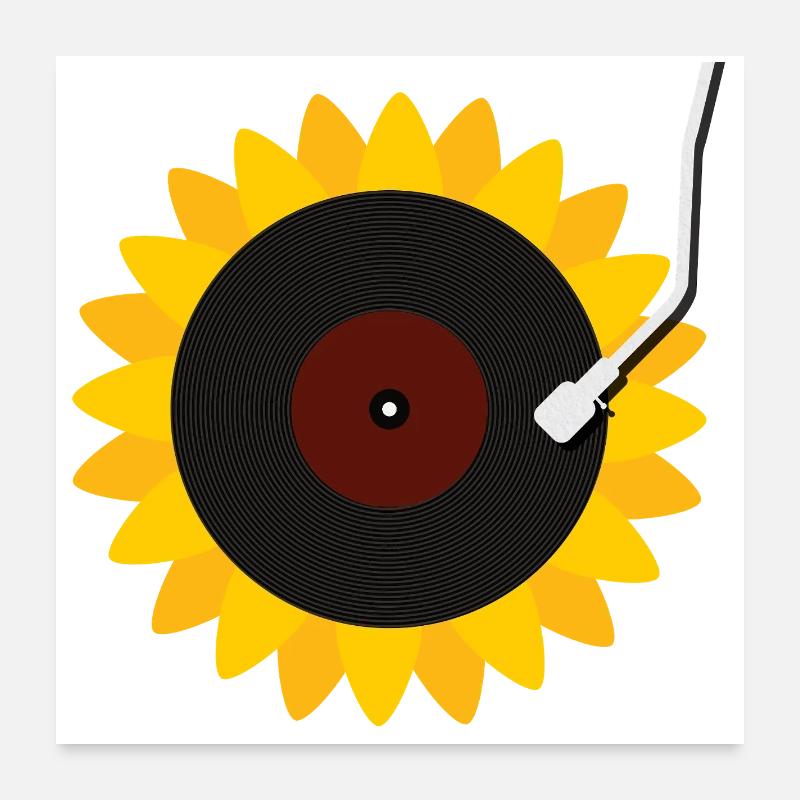 Disque du tournesol Poster 60 x 60 cm