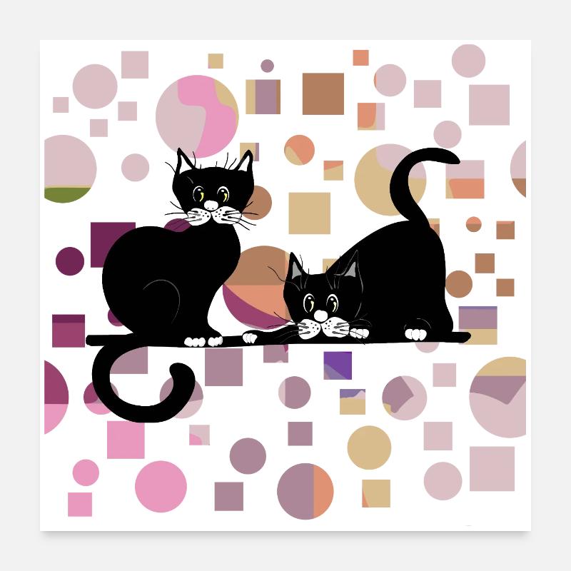 Chats Poster 60 x 60 cm