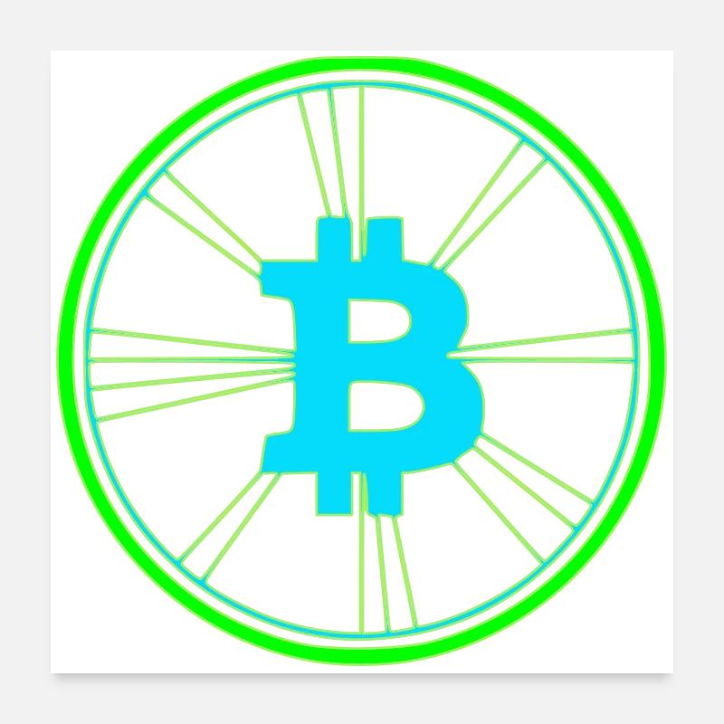 Bitcoin Wireframe Speed Future Vektor Poster 60x60 cm