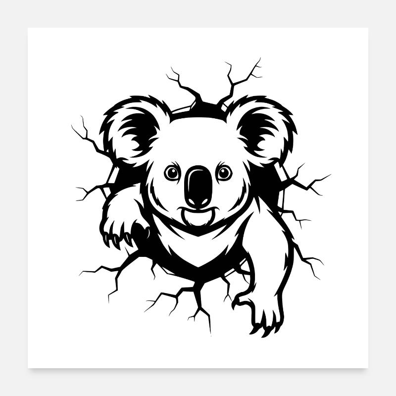 Koala Wall Breakthrough – Cool Animal Wall Break Poster 24" x 24" (60x60 cm)
