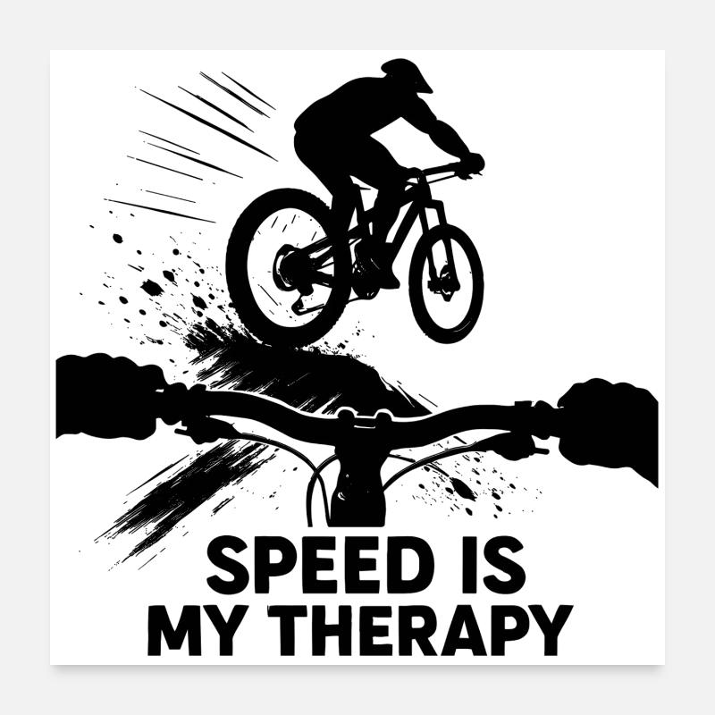 Downhill MTB POV Speed Therapy Gift Poster 24" x 24" (60x60 cm)