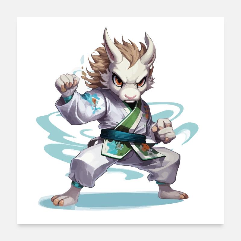 Hamster combattant en gi Poster 60 x 60 cm