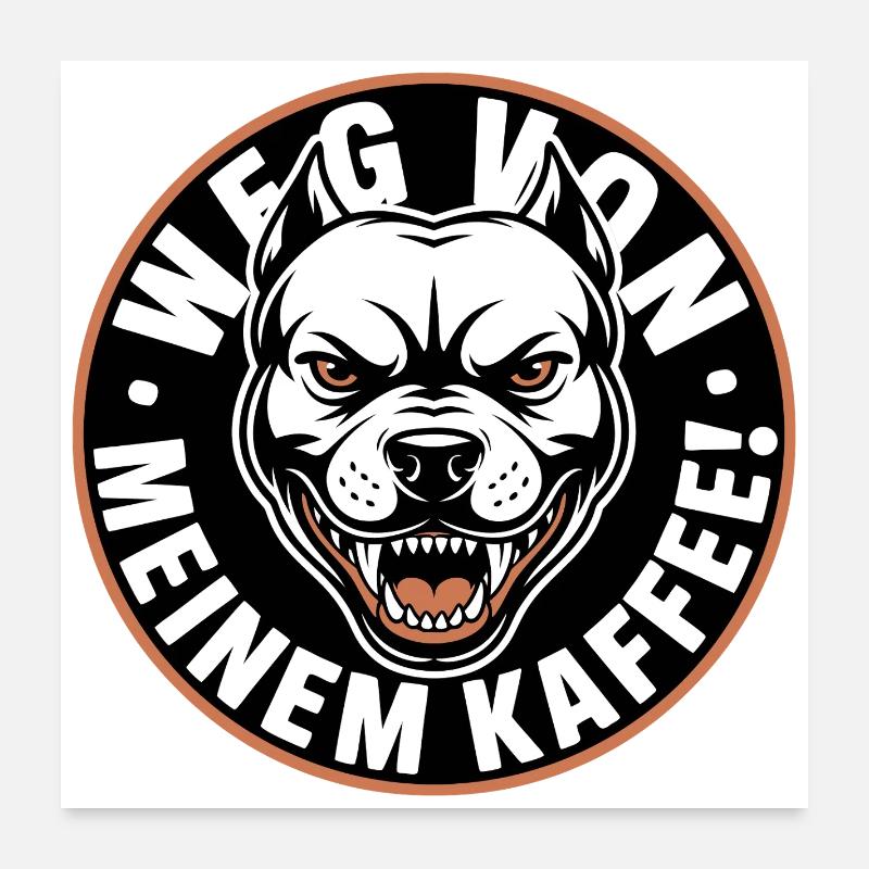 Angry Dog Coffee Logo Poster 24" x 24" (60x60 cm)