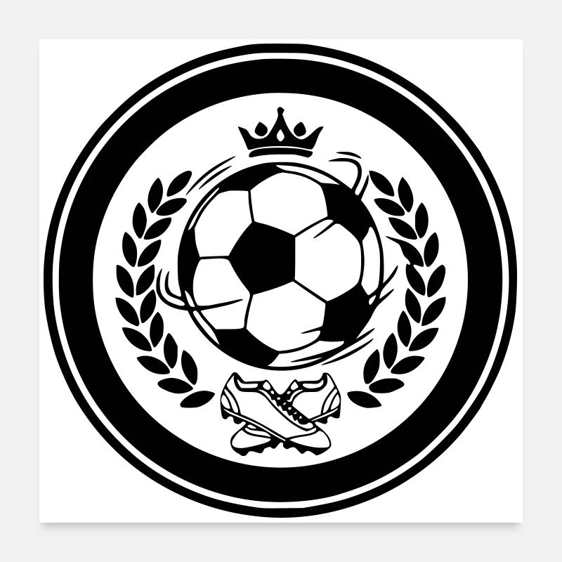 Fußballvereinslogo - Poster 60x60 cm - Weiß