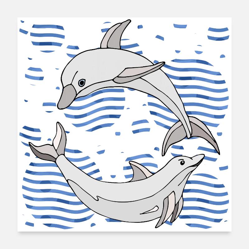 Dolphins Poster 24" x 24" (60x60 cm)