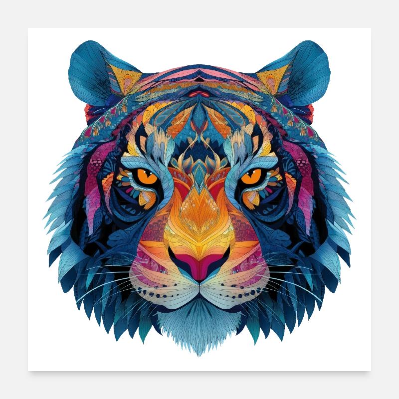 Tiger Kopf Poster 60x60 cm
