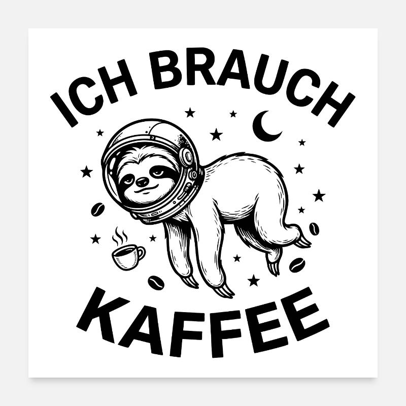 J’ai besoin de café Poster 60 x 60 cm