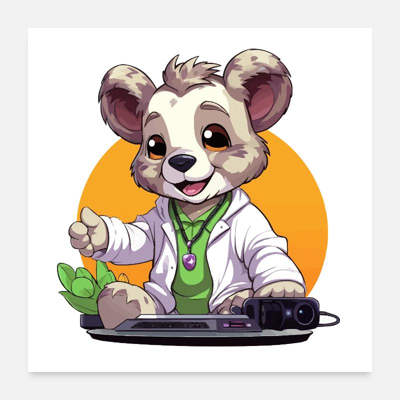 Tech-Koala Creator in retro look Poster 24" x 24" (60x60 cm)