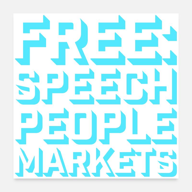 Marché de la liberté d’expression Peuple Libertarian Freedom Logo Poster 60 x 60 cm