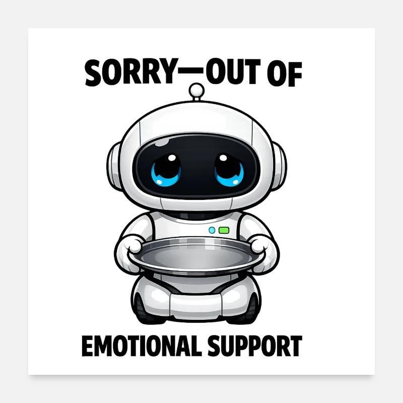 Snack Bot Küchenfreund - Poster 60x60 cm - Weiß