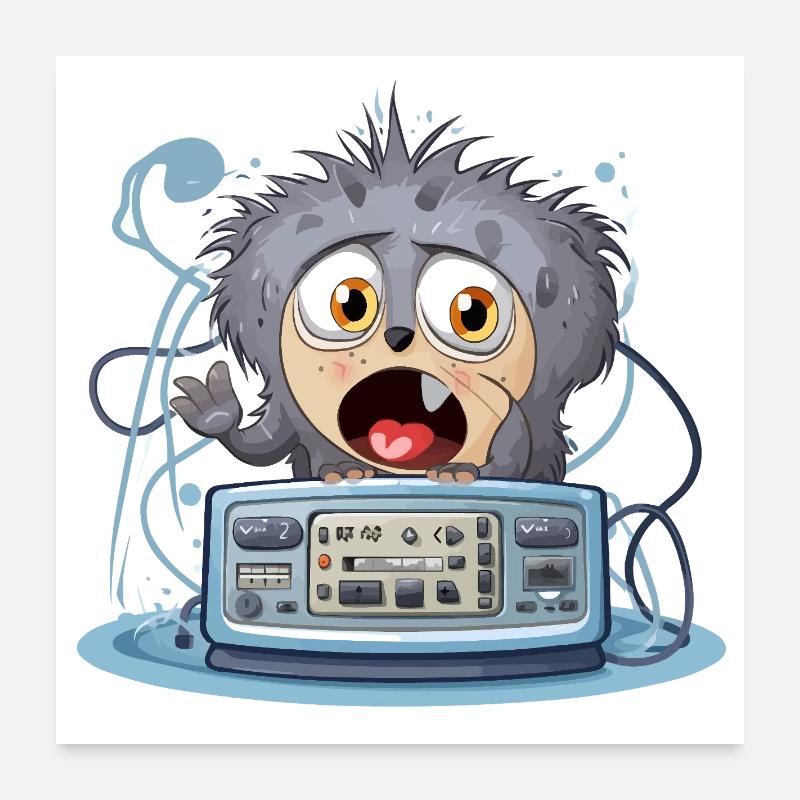 Boombox Monstre Câlin Poster 60 x 60 cm