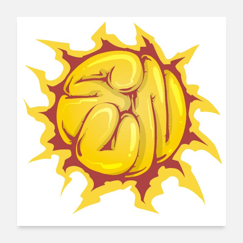 Graffiti-Sonne Poster 60x60 cm