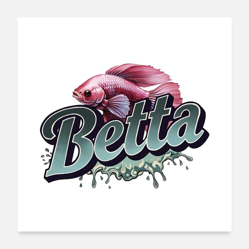 Betta Fisch - Kampffisch Poster 60x60 cm