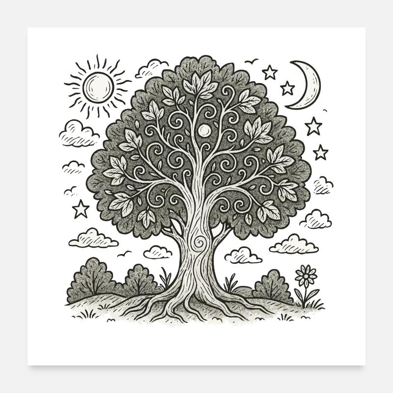Baum des Lebens Poster 60x60 cm