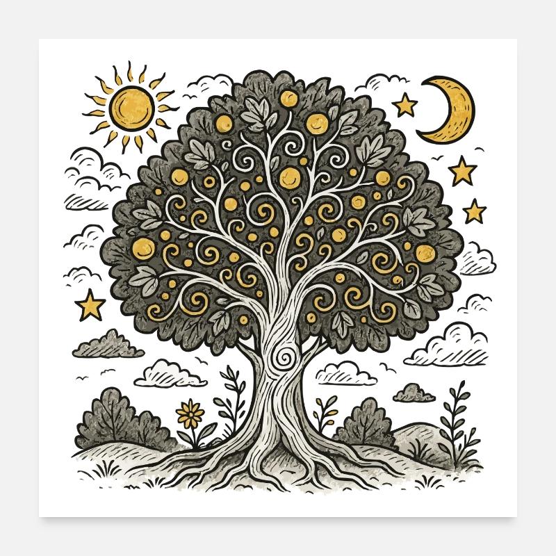 Baum des Lebens Poster 60x60 cm