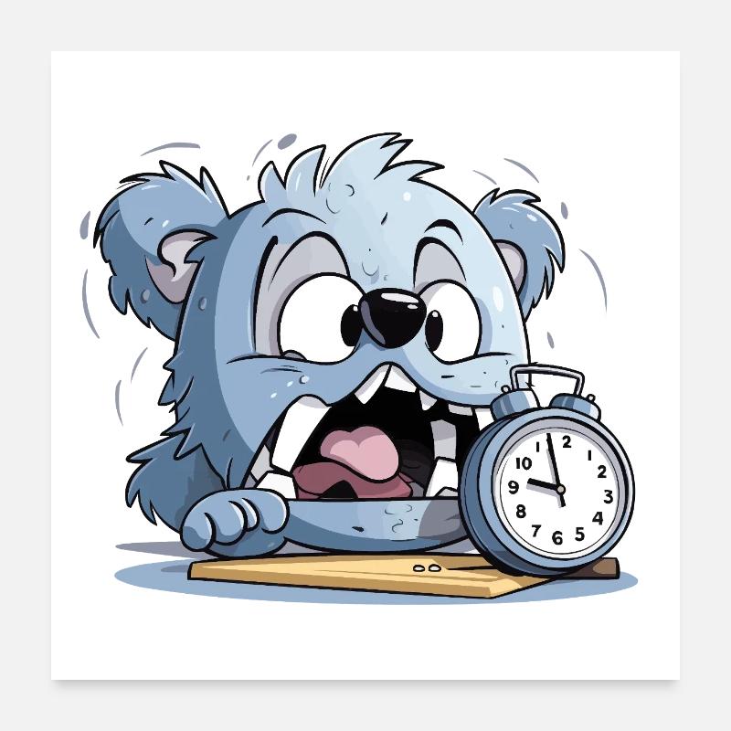 Réveil à la pression temporelle des pets Poster 60 x 60 cm