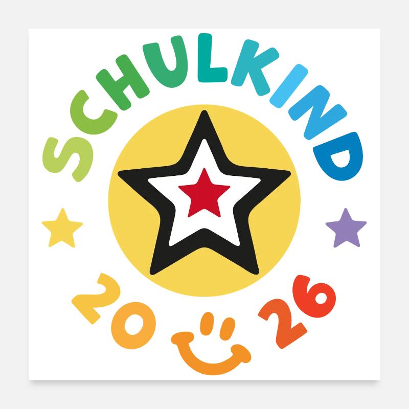 Schulkind 2026 Einschulung Schulanfang Poster 60x60 cm