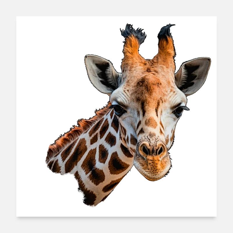 Giraffe Head Poster 24" x 24" (60x60 cm)
